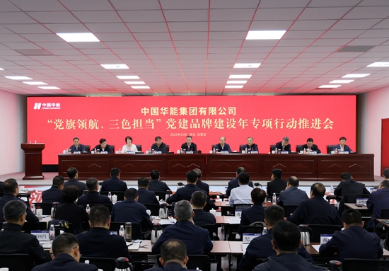 华能召开“党旗领航、三色担当”党建品牌建设年专项行动推进会-1